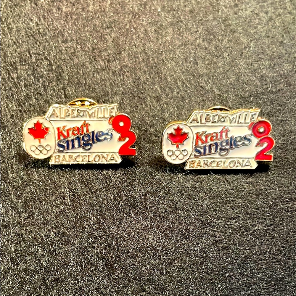 1992 Olympic Kraft Singles Sponsor Pins for Team Canada